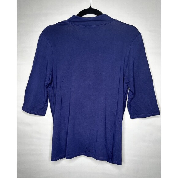 Krisa Surplice Half Sleeve Blouse in Sea Blue Women’s Size Medium NEW USA Made - Picture 3 of 6